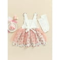 thumbnail image 4 of ITFABS Robe Fille Cache-Jambes Imprimé Lapin Dessin Animé Fleurs Maille Fil Ourlet Ample Robe Décontractée Mignonne, 4 of 9