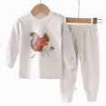 thumbnail image 5 of TOWED22 Toddler Boy Outfits 2 Piece Set Long Sleeve Cute Print Round Neck Cotton Sweatshirt Fleece Pants Casual Fall Winter Clothes(White,5-6 Y), 5 of 5