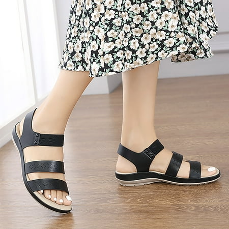 

eczipvz Women Shoes Women s Sandals Casual Summer Water Sandals Yoga Mat Insole Outdoor Wadable Sandals Black