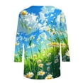 thumbnail image 5 of Nrmvnmi Womens Tops Casual 3/4 Sleeve Shirts Cute Cartoon Print Crew Neck Loose Casual Blouses Floral Print Tshirts Mothers Day Gifts, 5 of 5