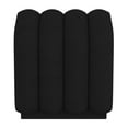 thumbnail image 2 of Contemporary Boucle Fabric Small Square Ottoman - Black, 2 of 8