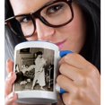 thumbnail image 2 of 3drose, a Night of Labor New Dad 1901 Grayscale, 11oz Two-tone Blue Mug, 2 of 6