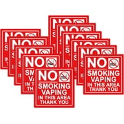 No Smoking Signs for Business 4 Inch No Smoking Vaping Labels In Indoor Outdoor Public Areas 12Pcs