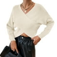 thumbnail image 2 of Sweaters For Women Autumn Winter Fasion Off The Shoulder Long Sleeve One Word Collar Knitted Solid Color Pullover Sweater L Womens Sweaters, 2 of 4
