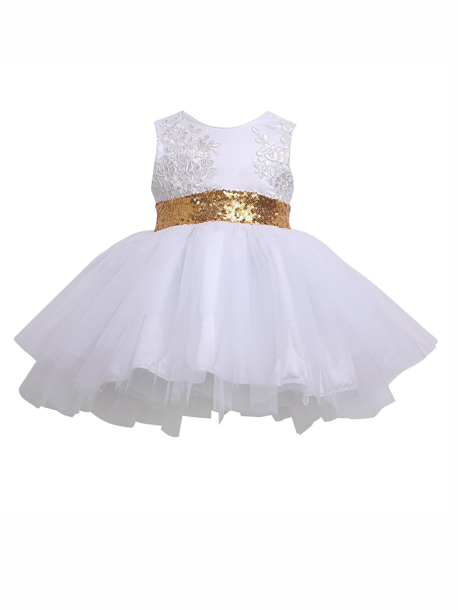 Details about   Princess Sequin Dress Birthday Dress Back Zipper Dress Tulle for Girls Toddler 