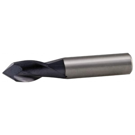 Melin Tool 1/4" Diam, 3/4" LOC, 2 Flute, 90 Point Angle, Solid Carbide Drill Mill AlTiN Finish, 2-1/2" OAL, 1/4" Shank Diam