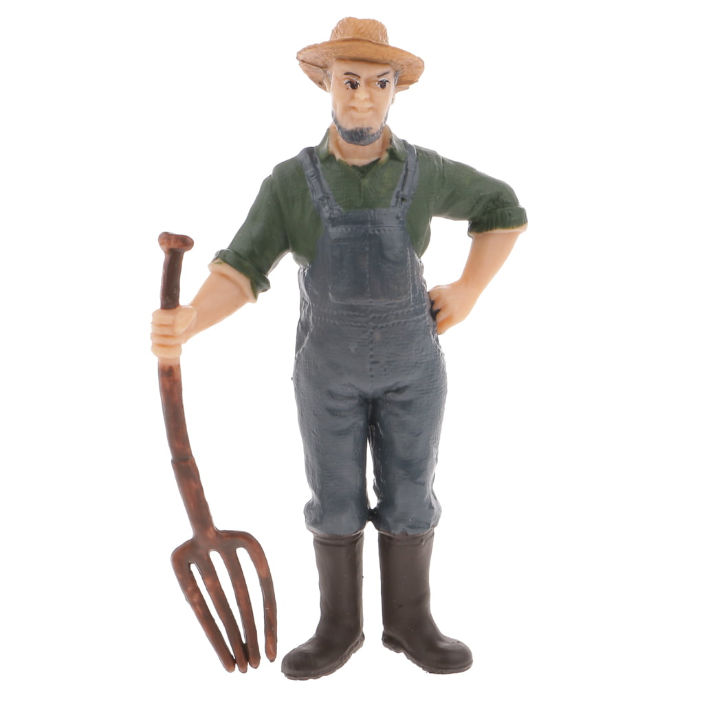 4x Realistic Male Farmer People Figurine Model Figure Kids Toy Collectibles 
