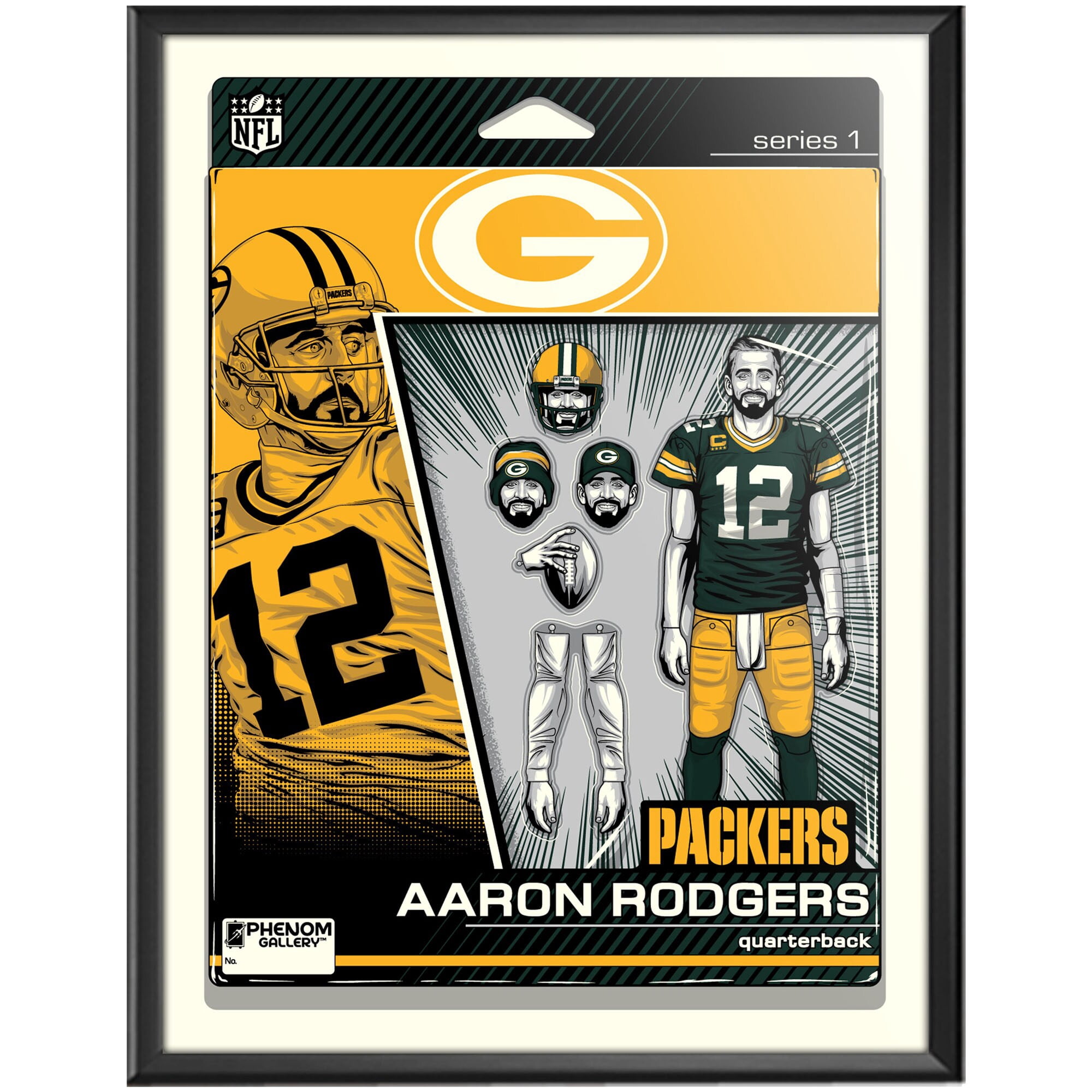 Aaron Rodgers Green Bay Packers 18 X 24 Serigraph Walmart Com Walmart Com