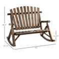 thumbnail image 6 of Spaco Outdoor Wooden Rocking Chair with Rustic High Back, Double-Person Adirondack Rocking Patio Chair with Slatted Seat and Backrest for Outdoor as Backyard, Lawn, Garden, Brown, 6 of 11