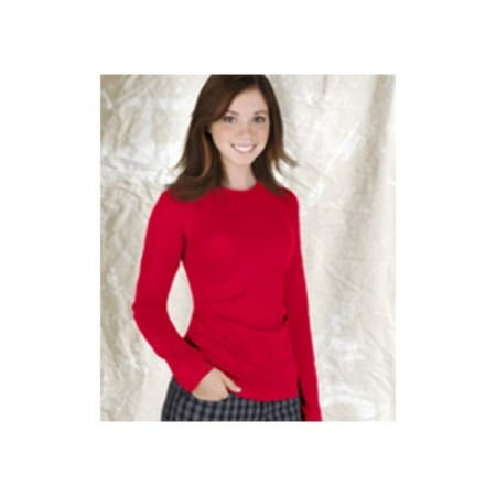 La T 1427406 Junior Fine Jersey Long-Sleeve Longer-Length Tee Red 2XL