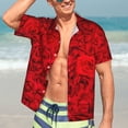 thumbnail image 5 of Yiaed Red Rose Print Hawaiian Shirt for Men Short Sleeve Button Down Shirts Beach Shirts for Men-X-Large, 5 of 5