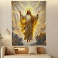 thumbnail image 4 of Jesus Yellow Light White Clouds Holy Spirit Flannel Blanket Soft Warm Comfortable For Sofa Bed Travel Camping Living Room Office Chair Polyester Fiber Gift For Family Or Friends, 4 of 10