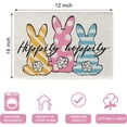 thumbnail image 2 of Happy Easter Hunny Bunny Treats Placemats Set of 4, Hippity Hoppity Rabbit Carrot Polka Dot Stripes Dining Table Place Mats, Seasonal Spring Kitchen Decor Home Holiday Decoration 12 x 18 Inch, 2 of 6