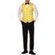 thumbnail image 2 of Chalecos de traje de puntos de lunares INSPIRE CHIC para hombres, corte ajustado, cuello en V, chaleco formal amarillo XL, 2 of 5