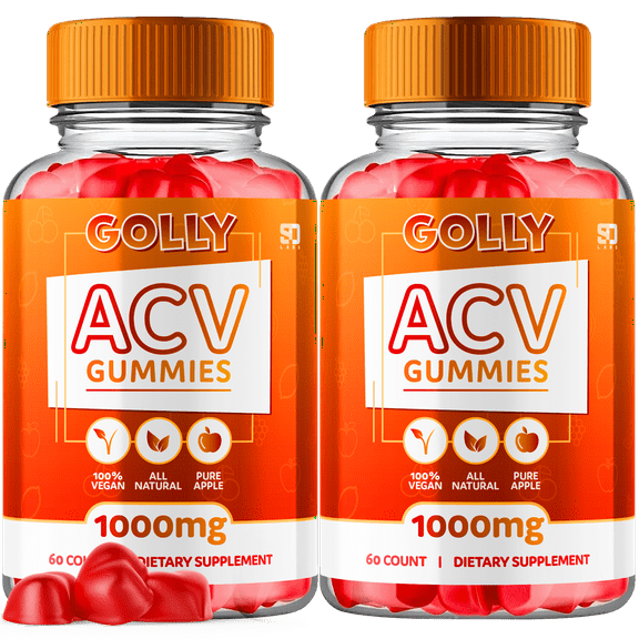 (2 Pack) Golly ACV Keto Gummies - Apple Cider Vinegar Supplement for Energy and Focus - Golly Keto Active Multivitamin Supplement Gummies for Ketosis with Folic Acid (120 Gummies)