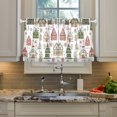 thumbnail image 2 of Yayeee Kitchen Curtains Tier Pair Light Filtering 27"x36" Rod Pocket Short Cafe Window Panel, Brown Christmas House, 2 of 7