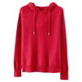 thumbnail image 4 of Fiaer Chandail à Capuche pour Femmes Automne Rouge Grande Taille Manches Longues Col en V Ample Chaud Tendance Tricoté Rouge m, 4 of 4