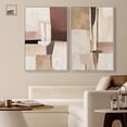 thumbnail image 3 of Neutral Plaster Collage Set 2 Panel Set Canvas Print Boho Wall Art by Art Remedy, Silver Frame, 24 x 36, 3 of 6