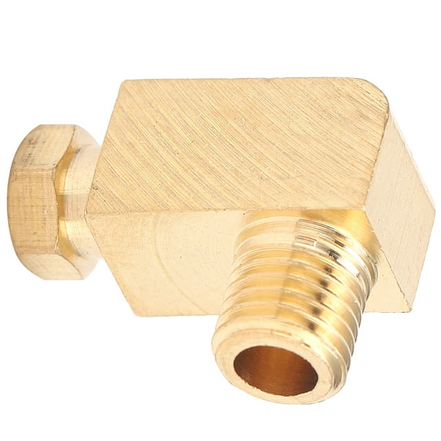 Elbow Compression Tube Pipe Fitting, Compression Pipe Fitting Compression Tube Pipe Adapter Durable Brass Pipe Connector For Oil Lubrication System PL408 4mm / 0.16in M8 X 1