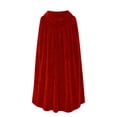 thumbnail image 5 of YABCSAZ Halloween Velvet Cloak Medieval Hooded Cape Full-Length Renaissance Costume Cape for Women Witch Little Red Riding Hood Cape with Drawstring Neck 100% Polyester S/M/L/XL 150-180cm, Wine, 5 of 7