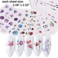 thumbnail image 4 of 24 Sheets Nail Stickers with Assorted Patterns Water Transfer Blossom Flower Stickers Set Nail Decals for Women Fingernail Decorations, 4 of 9