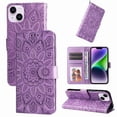thumbnail image 1 of Funda tipo cartera GANGXUN para iPhone 15 Plus , diseño girasol, cuero PU, soporte, cierre magnético, tarjetero, 1 of 5
