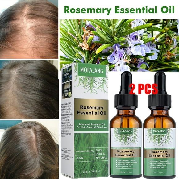 Rosemary Oil for Hair Growth, 100% Pure Natural Organic Rosemary Essential Oil, Biotin Hair Growth Serum for Hair Loss Regrowth TreatmentNourishment Scalp, Stimulates Hair Growth (2 PCS)