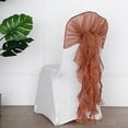 thumbnail image 4 of BalsaCircle Terracotta Premium Solid Curly Chiffon Chair Sashes Wedding Slipcovers, 4 of 8
