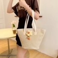 thumbnail image 4 of Bolso tejido para mujer Bolsos para axilas de moda de verano Bolso de hombro Bolso de compras (Blanco), 4 of 7