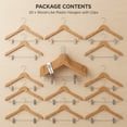 thumbnail image 6 of USTECH Wood like Hanger Bowed Shaped with Clips | Heavy Duty Wood Finish Hanger for Suits, Pants, and Skirts | Closet Space Saver with Shoulder Notch for Strappy Dresses | 20 Pack, 6 of 6