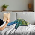 thumbnail image 3 of Evil Eye Soft Flannel Fleece Throw Blanket, Vibrant Colors Culture Oriental, Cozy Plush for Indoor and Outdoor Use, 70" x 90", Blue Green Yellow, by Ambesonne, 3 of 5