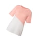 thumbnail image 5 of Camiseta de mujer Color Block Manga corta Top Blusa de cuello redondo, Rosa, L tholdsy AP002555-38, 5 of 7