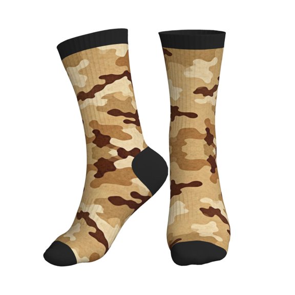 Men's Desert Camouflage Novelty Athletic Socks Women's Digital Printing Funky Patterned Crew Socks