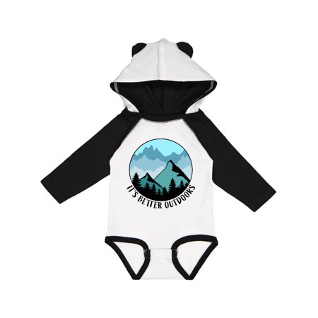 

Inktastic It s Better Outdoors Mountains in Blue Gift Baby Boy or Baby Girl Long Sleeve Bodysuit