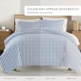 thumbnail image 5 of Noble Linens Navy Puffed Rugged Stripes 3-Piece Duvet Cover Set, King/Cal King, 5 of 14