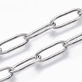 thumbnail image 1 of Cadenas de acero inoxidable 304 de 1 metro (39,37 pulgadas) con forma de clip, alargadas y tejidas. Color acero inoxidable. Cadena para manualidades DIY., 1 of 4
