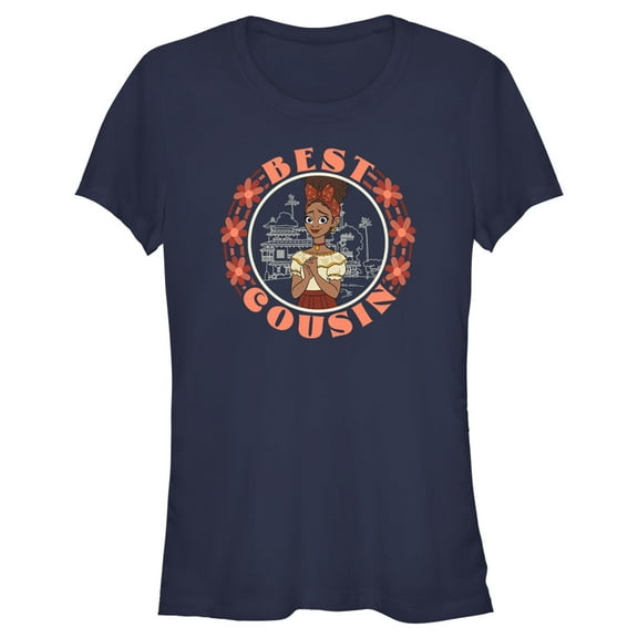 Junior's Encanto Dolores Best Cousin Circle  Graphic Tee Navy Blue Medium