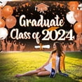 thumbnail image 3 of Graduate Class of 2024 Graduation Banner 7x5ft Orange Graduation Backdrop 2024 for 2024 Graduation Party Decorations Orange and Black Graduation Decorations Class of 2024, 3 of 9