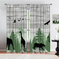 thumbnail image 3 of Wild Animals Farmhouse Curtains, Elephant Leopard Giraffe Wood Panel Home Decor Curtains, Bedroom Living Room Blackout Curtains, Do Not Fade Pattern Clear Set of 2 Panels for Kid Room-W42xL63in, 3 of 6