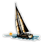 Yacht - 3" Vinyl Sticker - For Car Laptop I-Pad Phone Helmet Hard Hat - Waterproof Decal