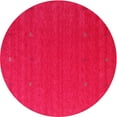 thumbnail image 1 of Ahgly Company Machine Washable Indoor Round Contemporary Pink Lemonade Pink Area Rugs, 5' Round, 1 of 7