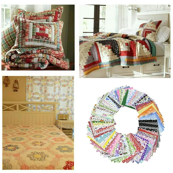 Quilting Fabric, 100pcs Cotton Quarters Fabric Bundles, Pre-Cut Squares Sheets for Patchwork Sewing Quilting Crafting, No Repeat Patterns 100Pcs 10×10cm