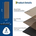 thumbnail image 2 of Garvee 2-Pack 3D Fluted Wood Slat Acoustic Panels, Soundproof Wall Panels, 47.2"x11.8", Brown, 2 of 7