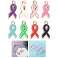 thumbnail image 2 of YIEMEEN 100x/set Cancers Awareness Charm Mixed Color Ribbon Pendants Awareness Ribbon Charm Jewelry Findings DIY Project, 2 of 21