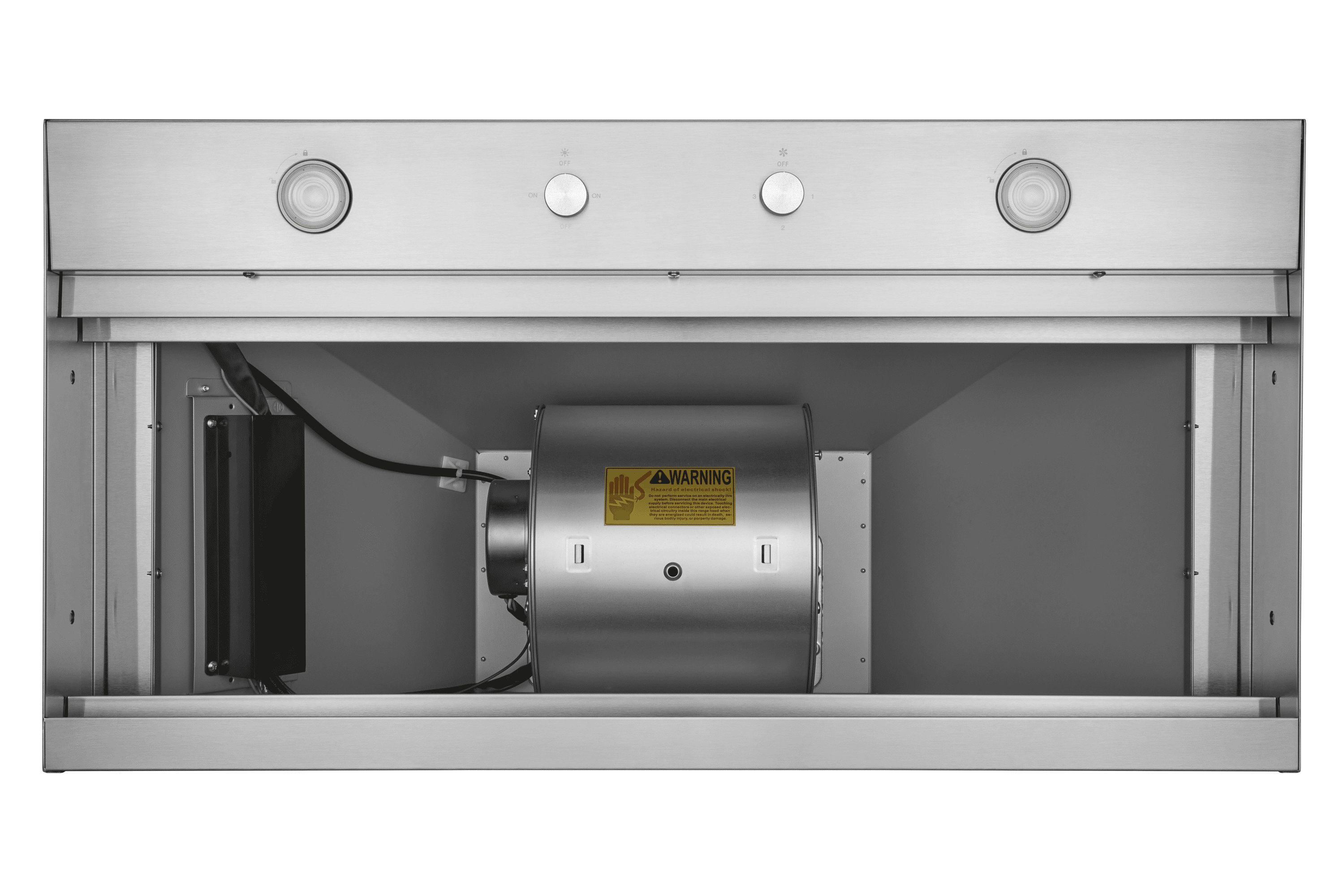 Hauslane Range Hood Insert 36 inch,Stainless Steel Built-In Range Hood with 3-SPEED Dual Control Knobs,Dishwasher-safe baffle filters,GU10 LED bulbs,6" Round Duct for Vented or Ductless