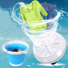 Electric Portable Ultrasonic Washing Machine Automatic Foldable Mini Turbine Washer Laundry Tub Folding Bucket
