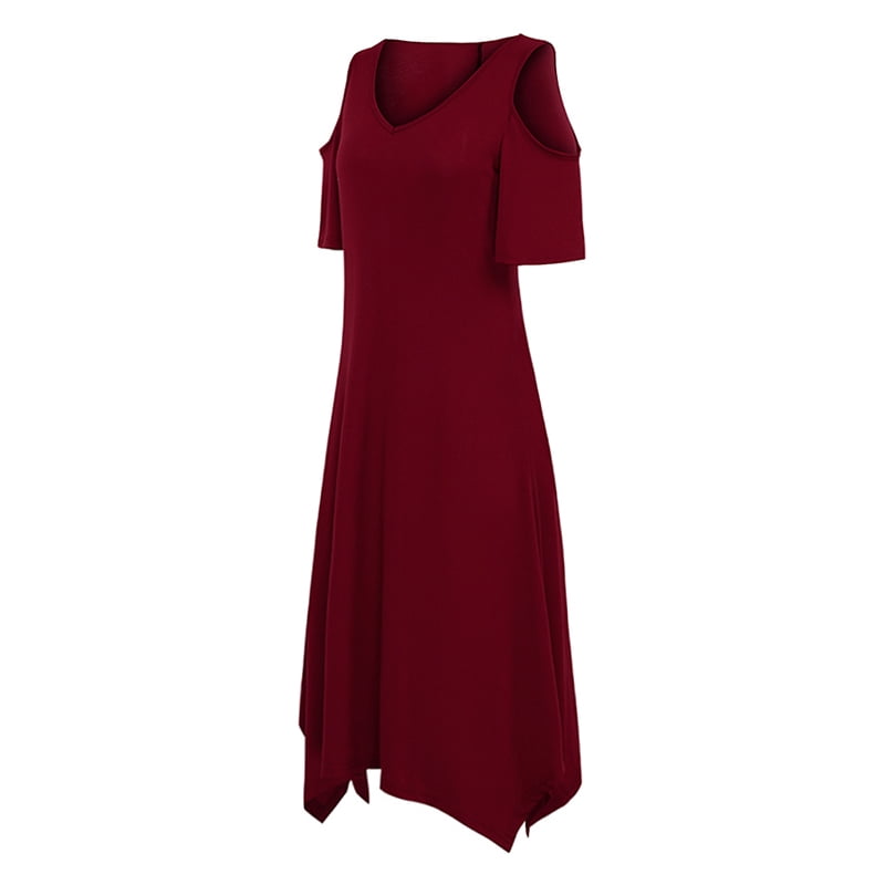burgundy casual dress