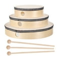 thumbnail image 6 of Mersess Set of 3 Hand Drums with Wood Frames and 3 Drumsticks, Tambourine Percussion Instruments Perfect for Kids, 6 of 10