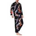 thumbnail image 2 of Lsque Tricolor Koi Fish Trio Pattern Long Sleeve Pajama Set for Men - Soft 2-Piece Sleepwear and Loungewear Set with Pockets, Comfy Nightwear-Large, 2 of 7
