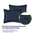 thumbnail image 4 of 8 Piece Quilted Solid Stripe Comforter, Sheet Set and Mattress Protector Bedding Bundle- Navy Blue, 4 of 4